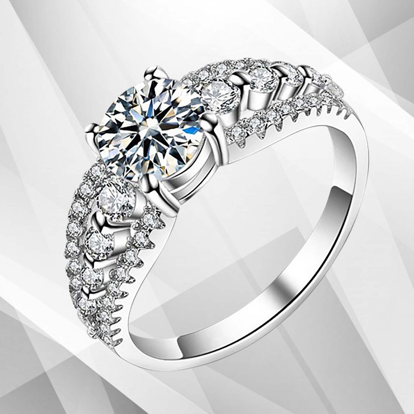 Diamond Solitaire Bridal Engagement Ring 18Ct White 2.00Ct Round-Cut