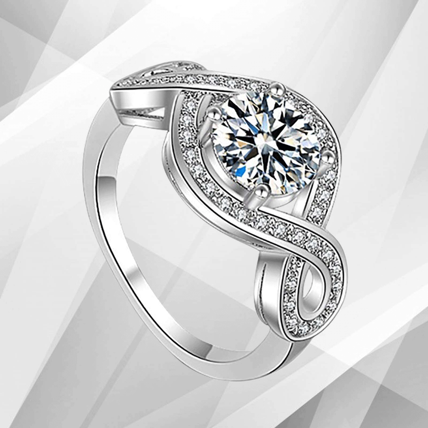 2.5Ct Round-Cut Diamond Cushion Halo Bridal Engagement Ring 18K White