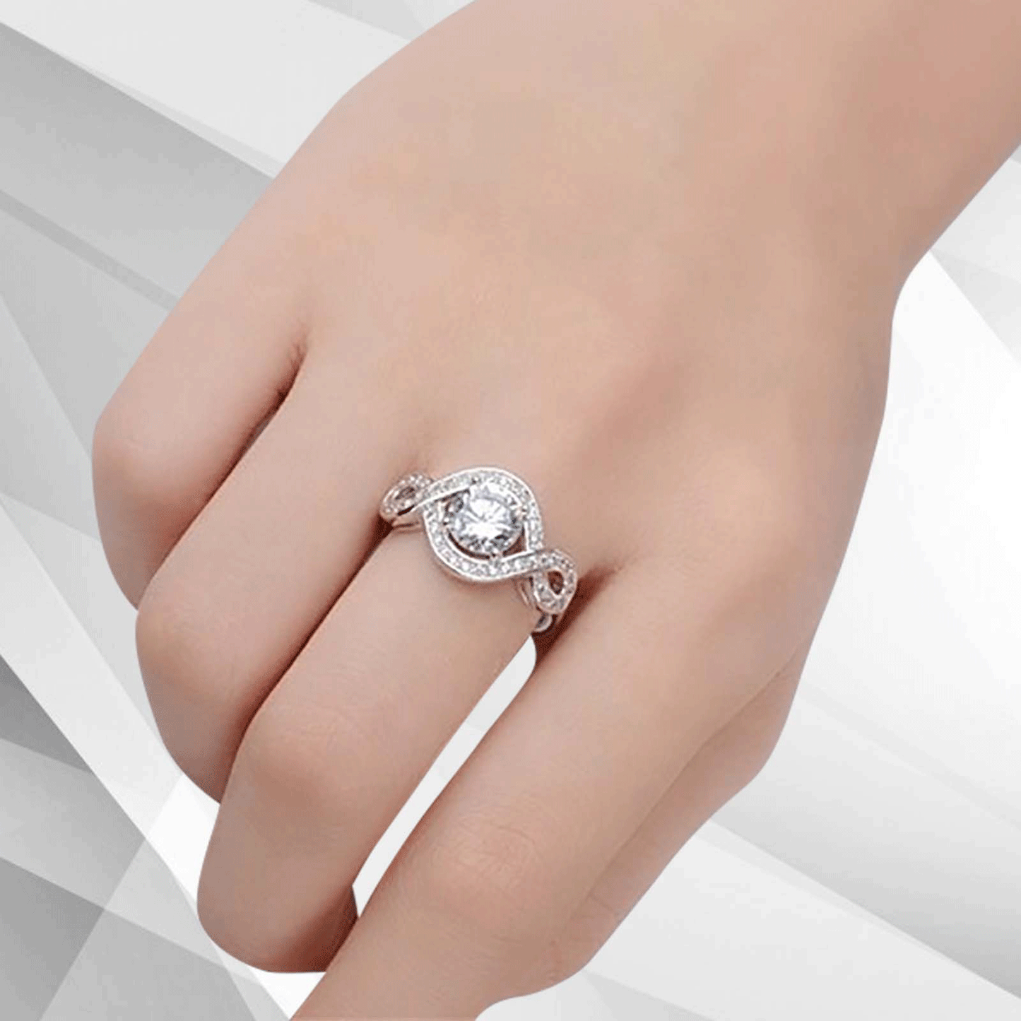 2.5Ct Round-Cut Diamond Cushion Halo Bridal Engagement Ring 18K White