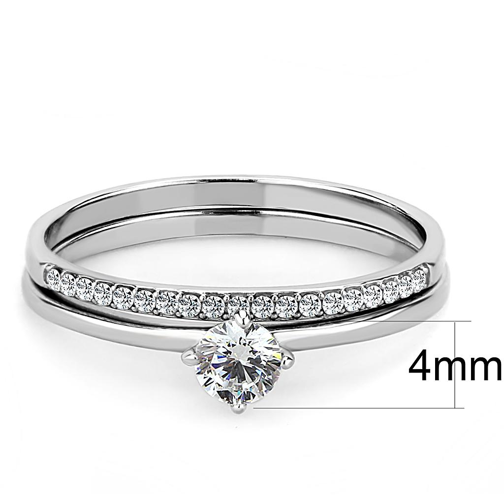 Women Stainless Steel Cubic Zirconia Rings DA026