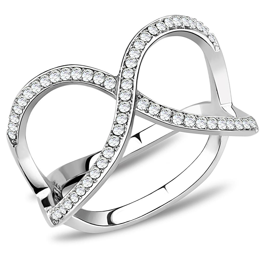 Women Stainless Steel Cubic Zirconia Rings DA058