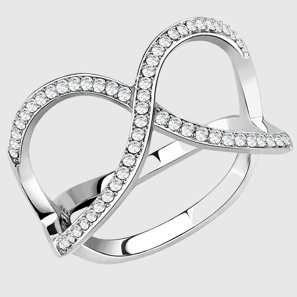 Women Stainless Steel Cubic Zirconia Rings DA058