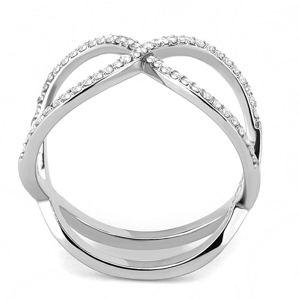 Women Stainless Steel Cubic Zirconia Rings DA058