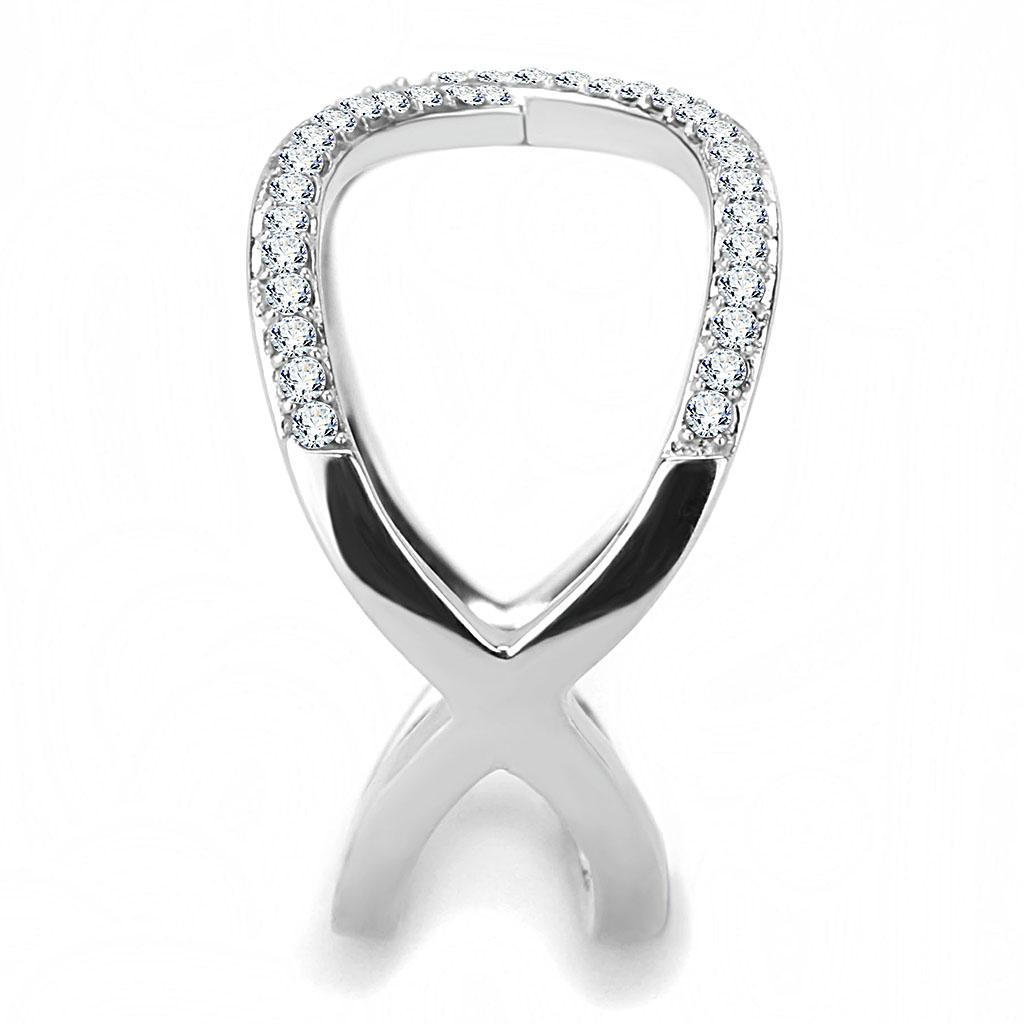 Women Stainless Steel Cubic Zirconia Rings DA058