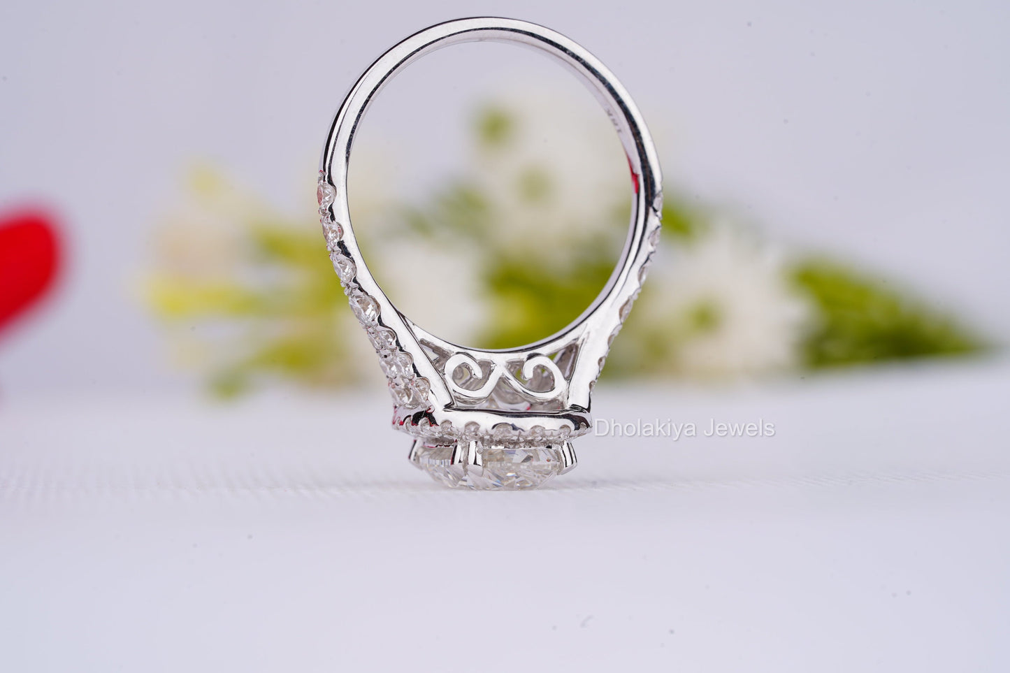 Oval Cut Halo Wedding Ring