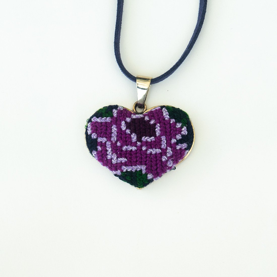 Ocosingo Heart Embroidered Necklace