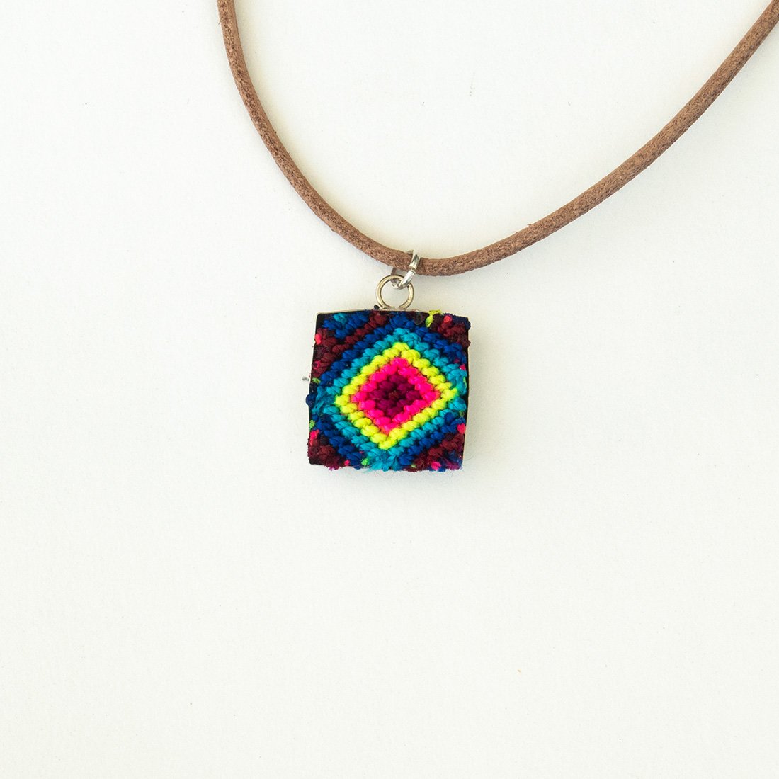 Mini Square Textile Necklace