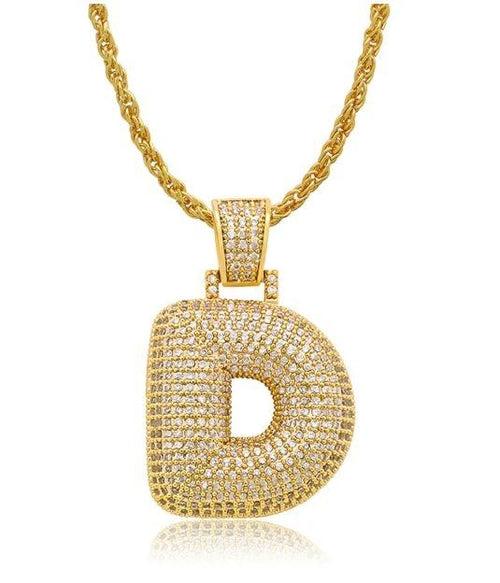 PIPE Gold HH Bubble Letter Necklace