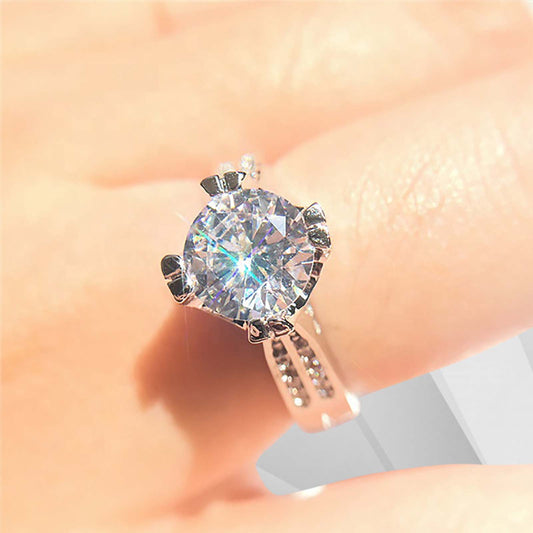 2.5Ct Round-Cut CZ Diamonds Solitaire Bridal Engagement Ring 18K White