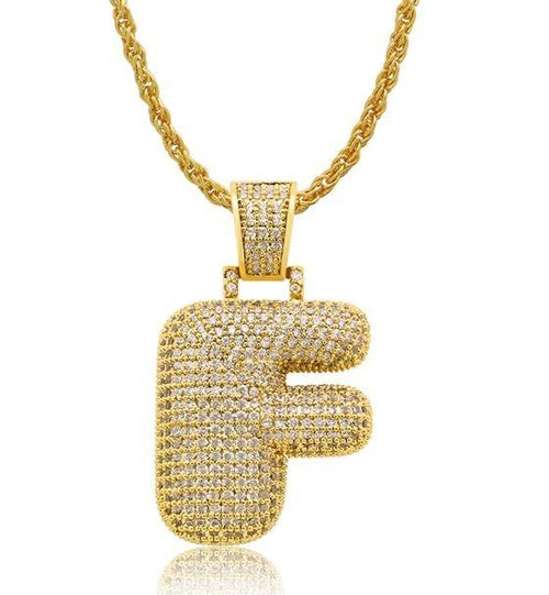 PIPE Gold HH Bubble Letter Necklace