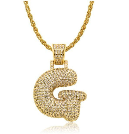 PIPE Gold HH Bubble Letter Necklace