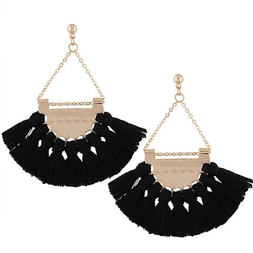 White Tassel Earrings