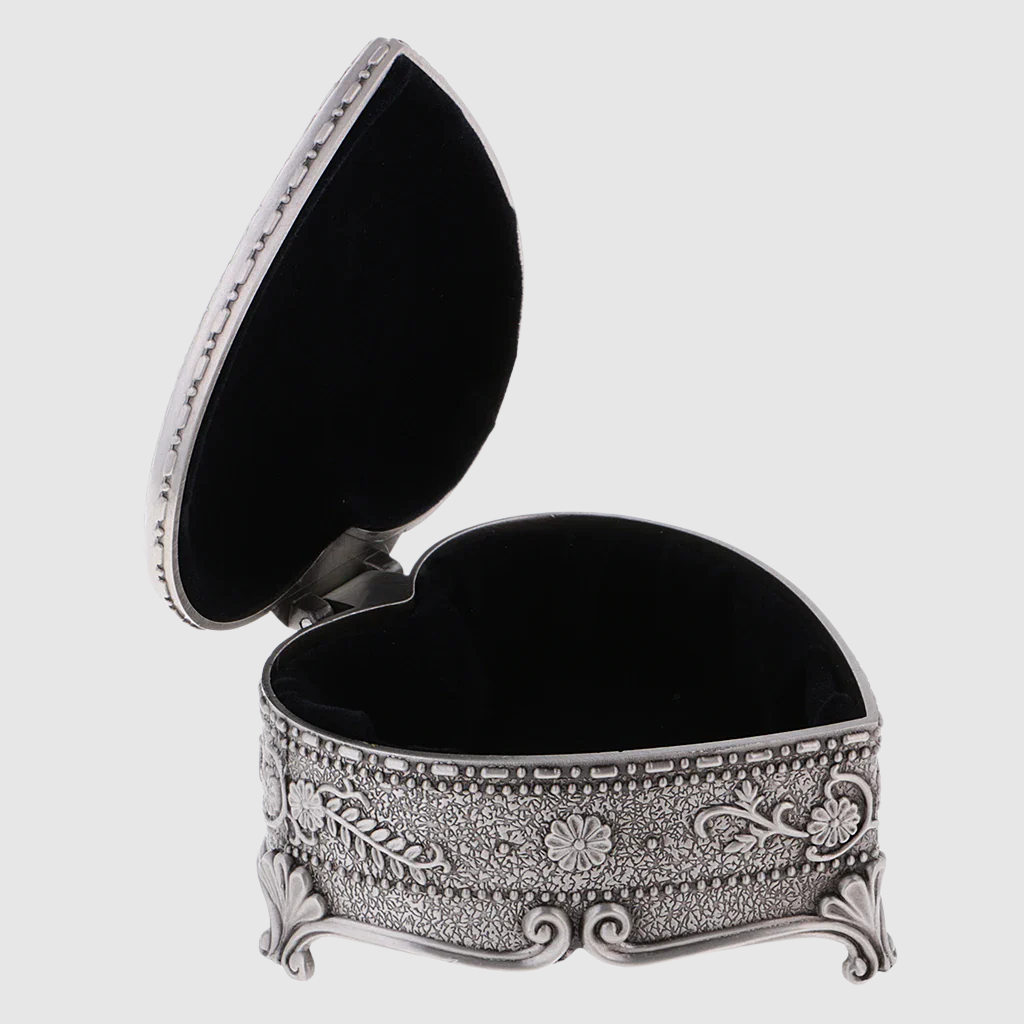 SilverHeart Shape Jewelry Box