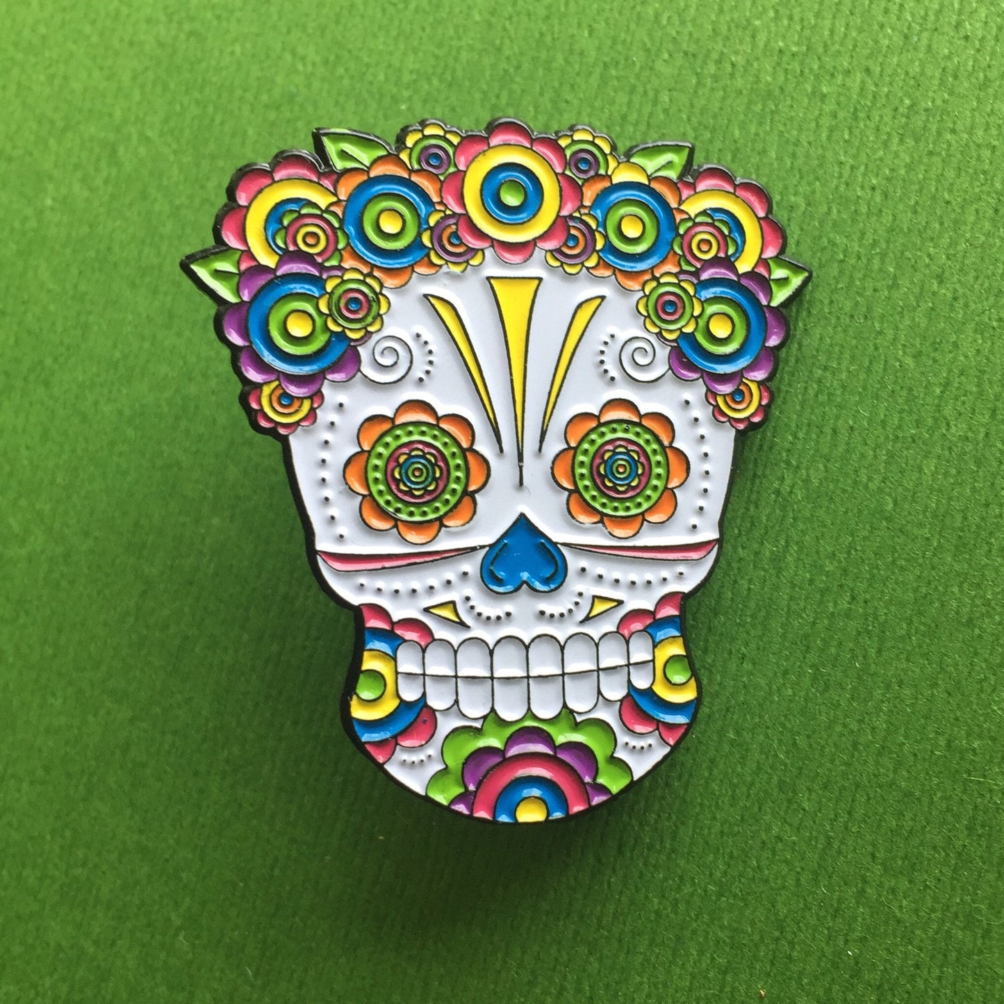 Lady Sugar Skull Soft Enamel Pin 1.50"