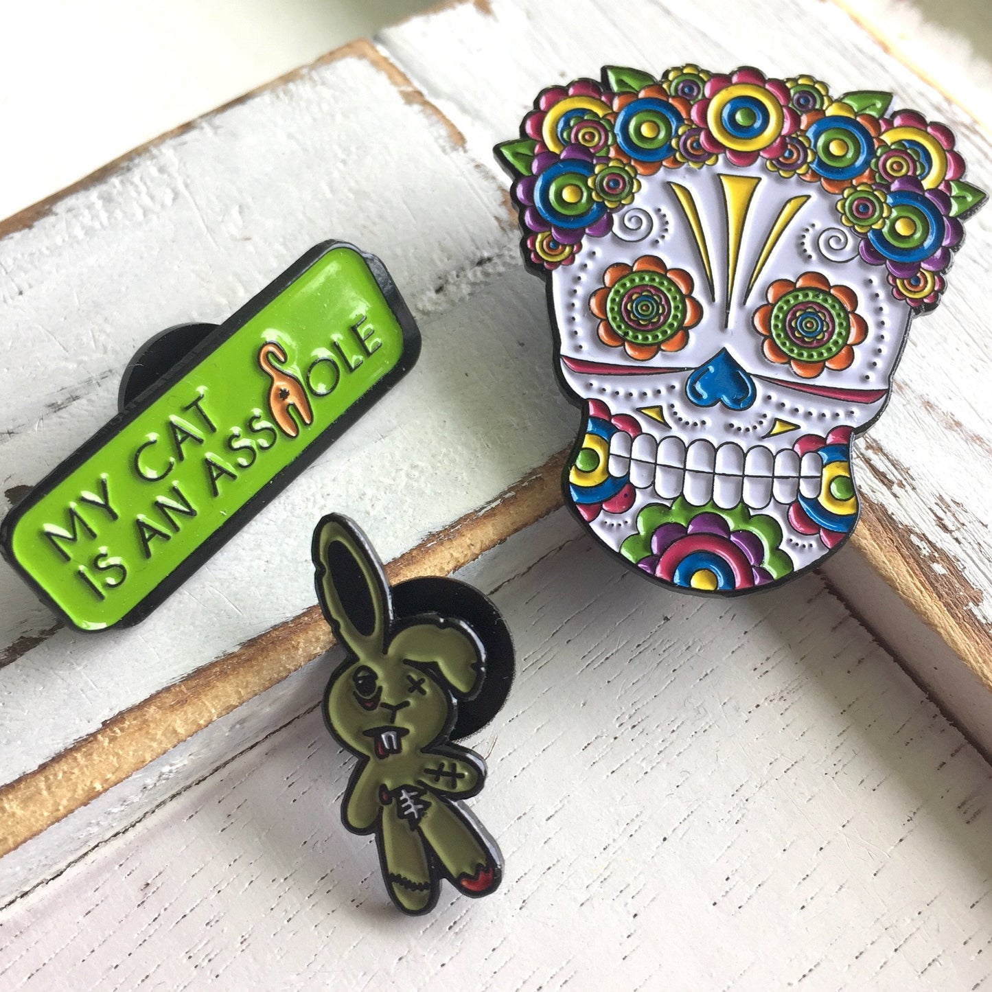 Lady Sugar Skull Soft Enamel Pin 1.50"