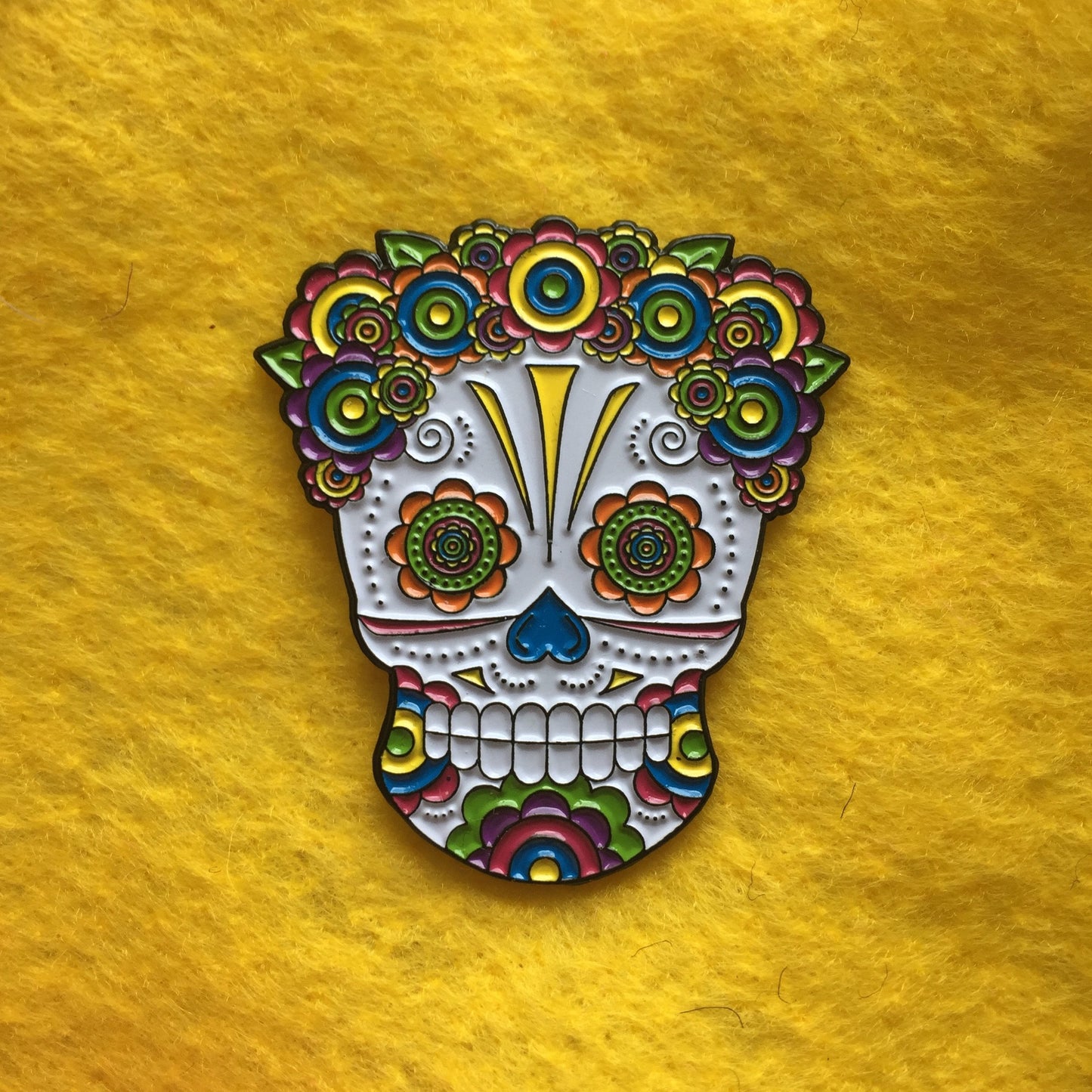 Lady Sugar Skull Soft Enamel Pin 1.50"