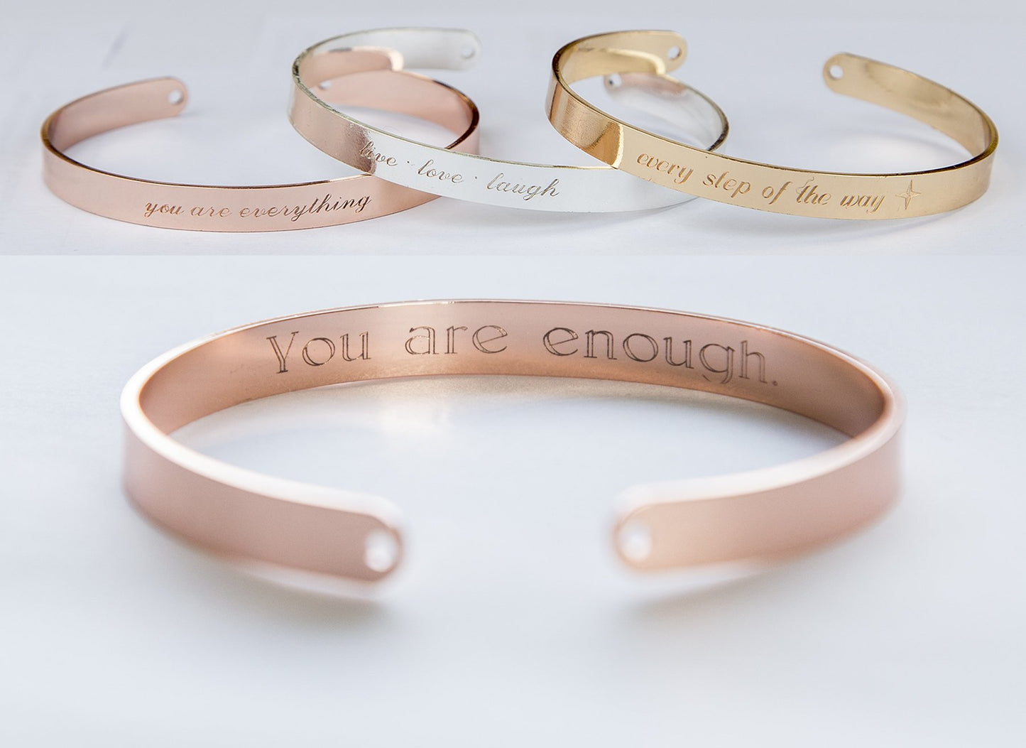 I Am Enough Engraved Secret Message Bracelet