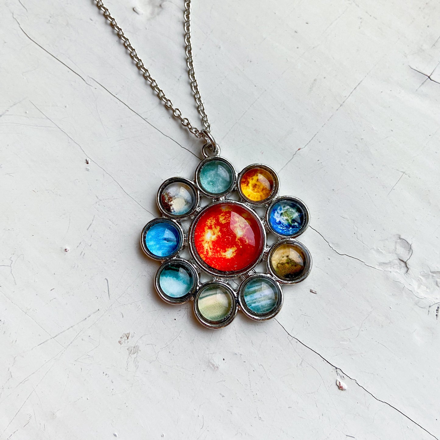 Solar System Halo Pendant Necklace