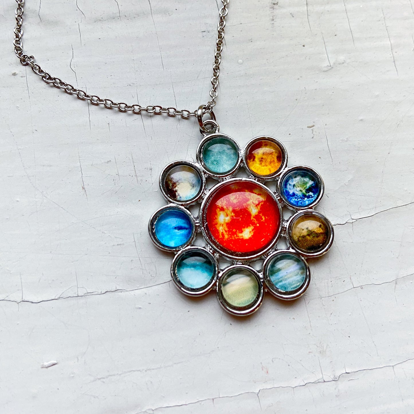 Solar System Halo Pendant Necklace