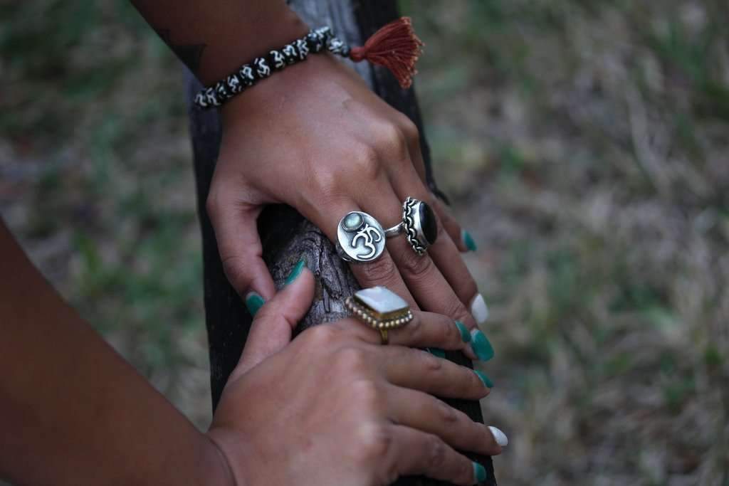 Om Bone Mala Yoga Bracelet