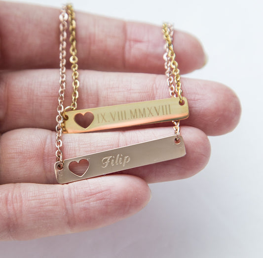 Personalized Name Bar Necklace Gift