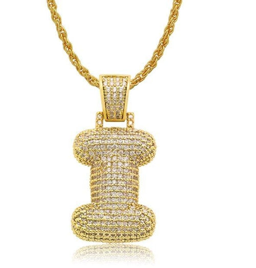 PIPE Gold HH Bubble Letter Necklace