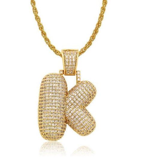 PIPE Gold HH Bubble Letter Necklace