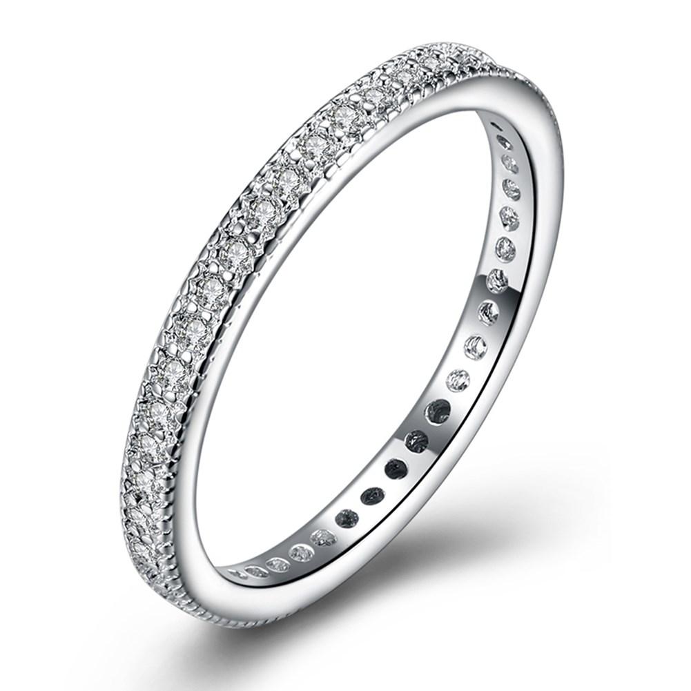 Classic 18K White Gold Plate Crystal Ring