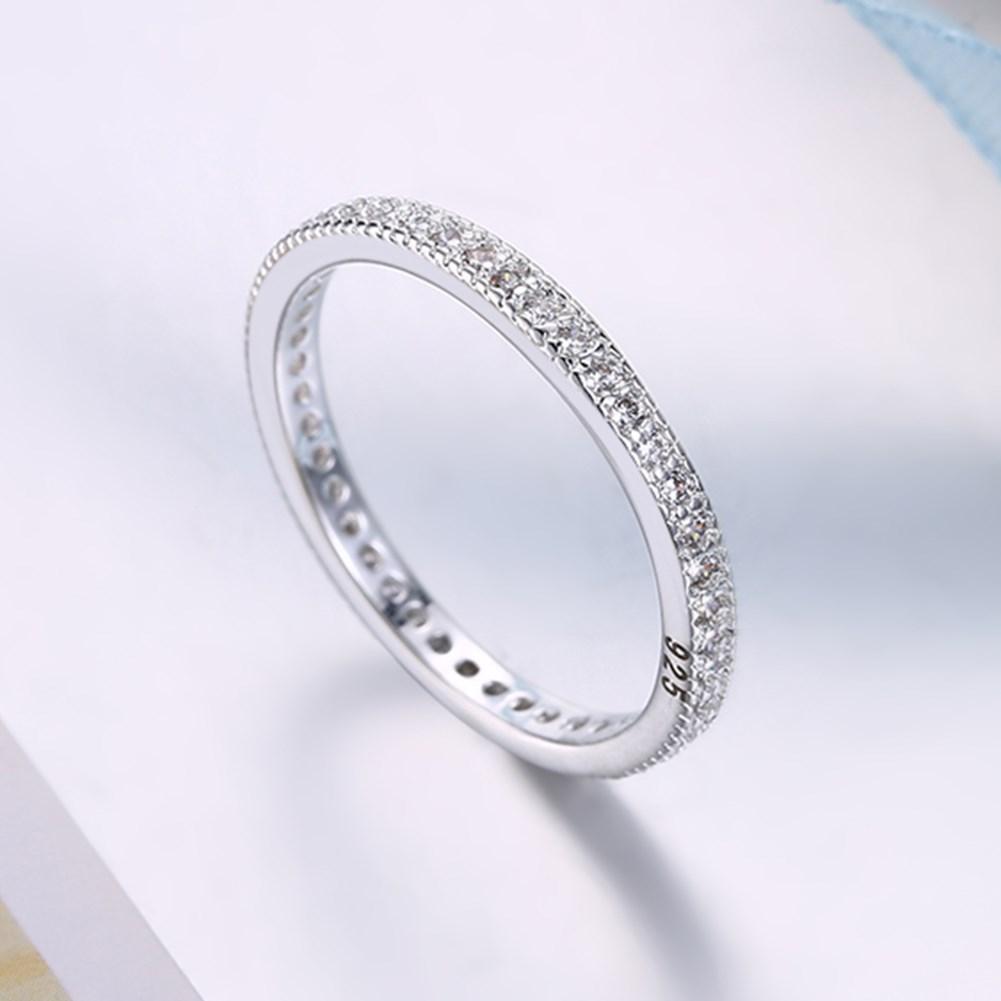 Classic 18K White Gold Plate Crystal Ring