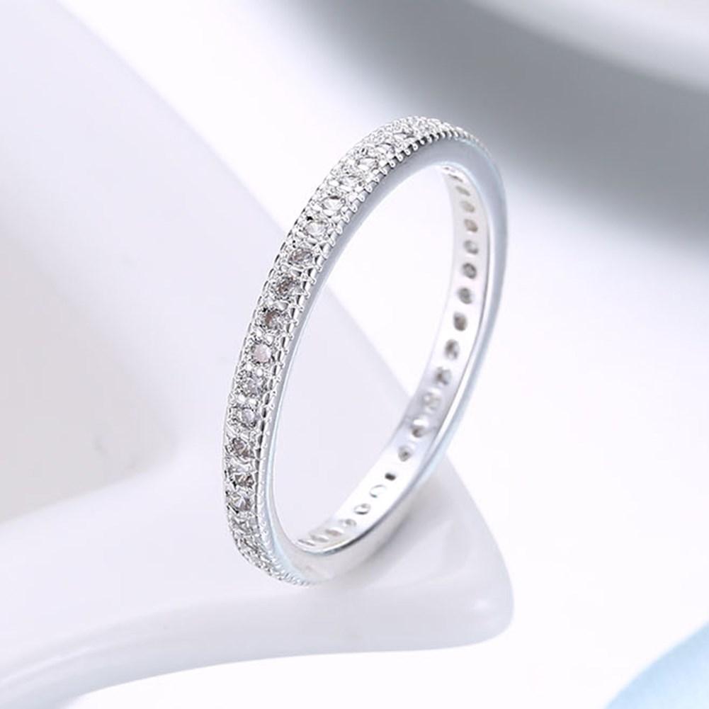 Classic 18K White Gold Plate Crystal Ring