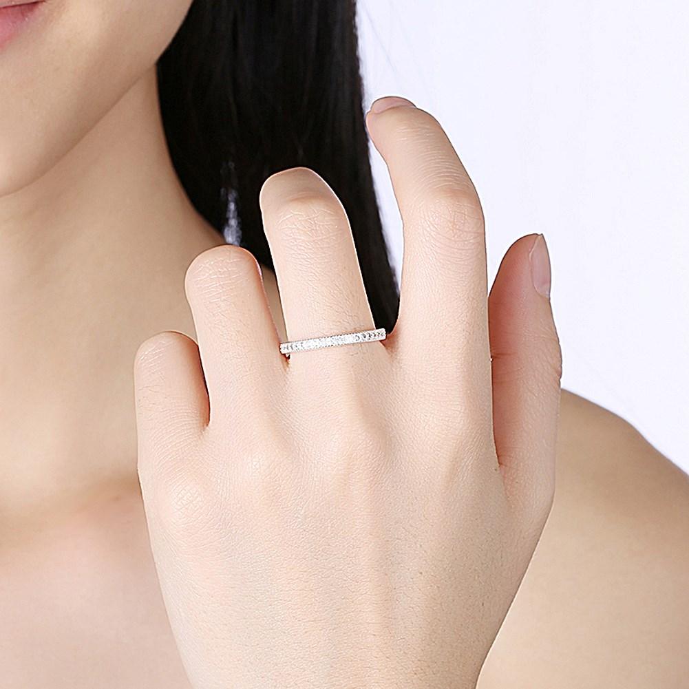 Classic 18K White Gold Plate Crystal Ring