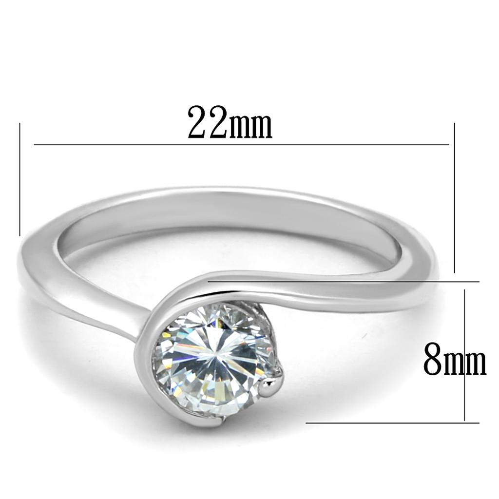 LO3639 - Ring with AAA Grade CZ  in Clear