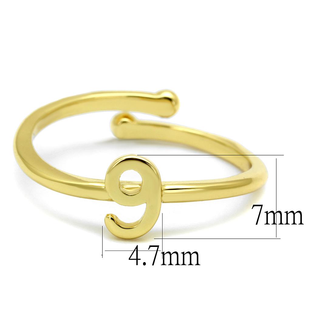 LO4038 - Flash Gold Brass Ring with No Stone