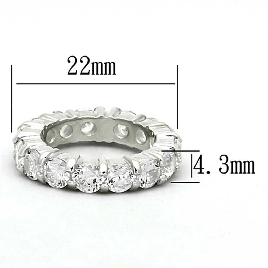 LOAS932 - CZ in Clear Sterling Silver Ring