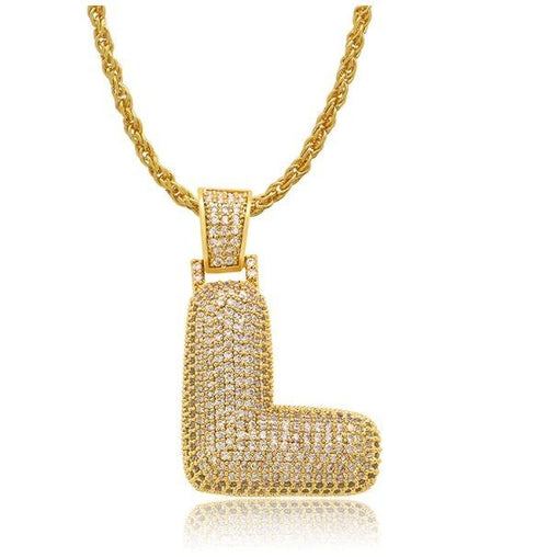 PIPE Gold HH Bubble Letter Necklace