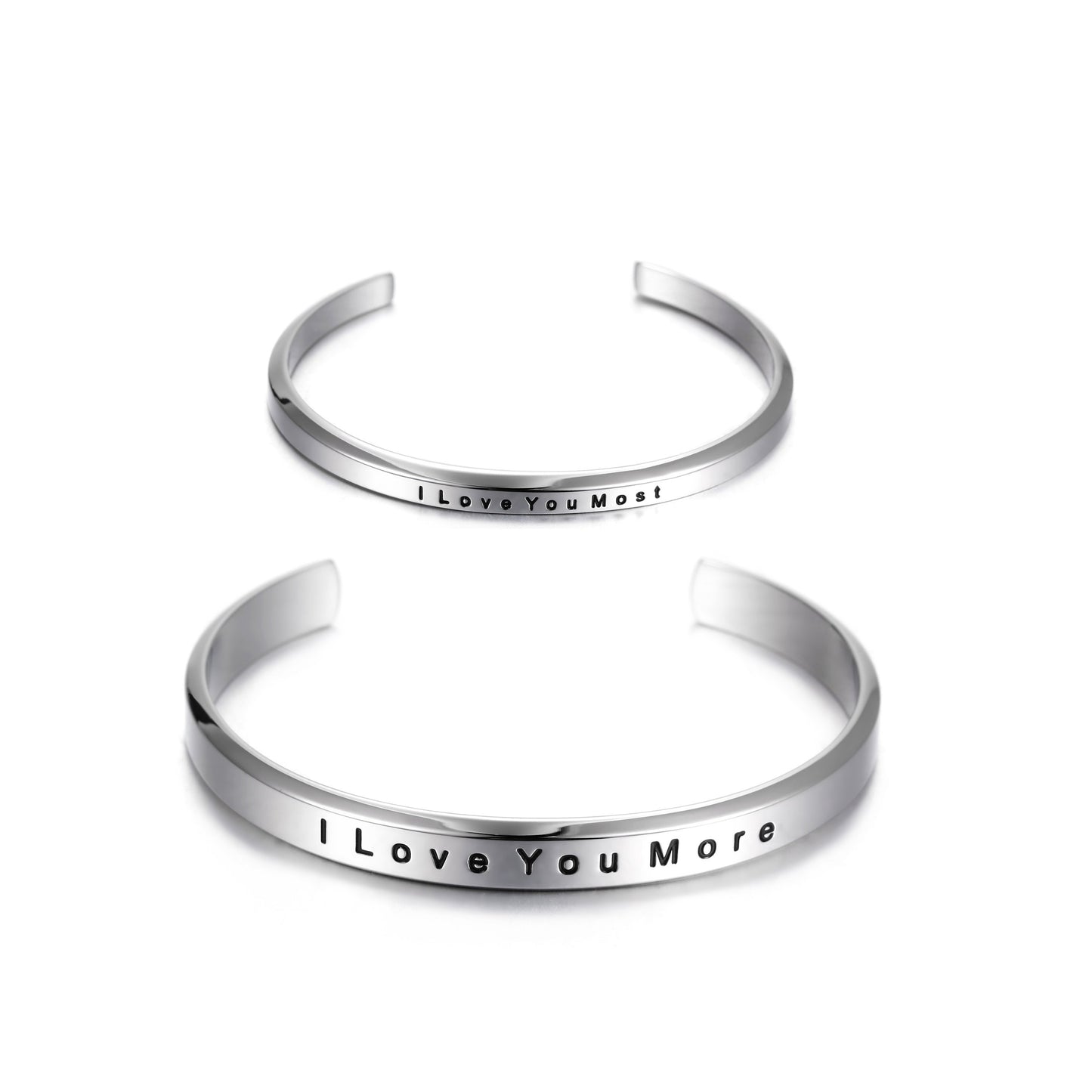 "I Love you more"&"I Love you most" Couple Cuff