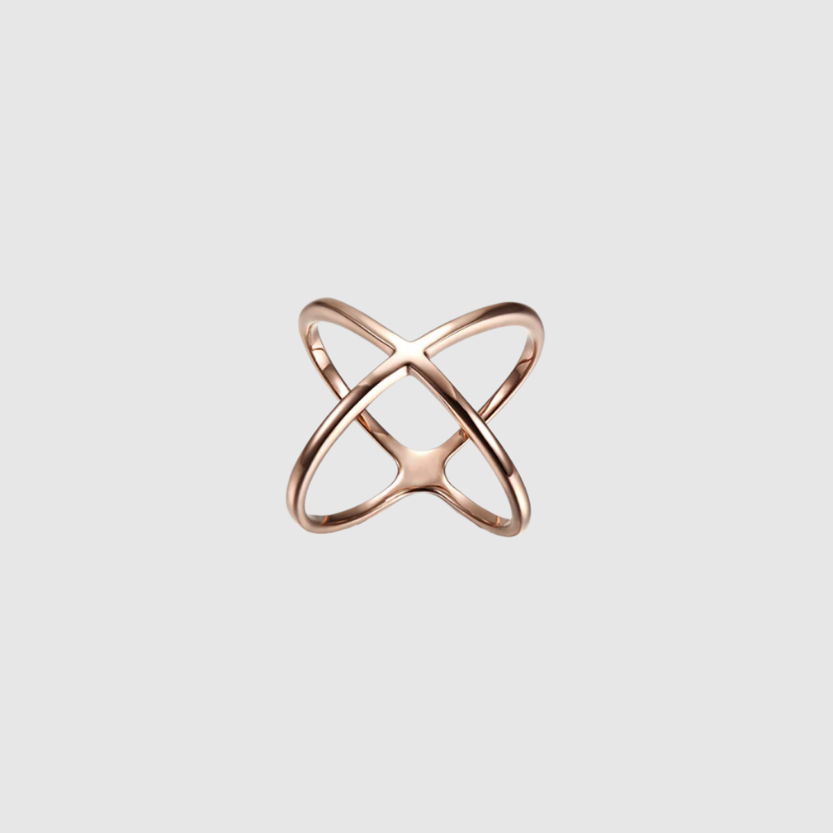 Rose Gold Skinny Crisscross Band Ring