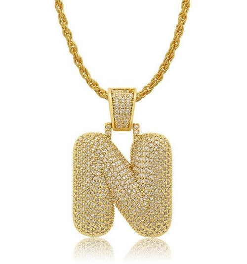 PIPE Gold HH Bubble Letter Necklace