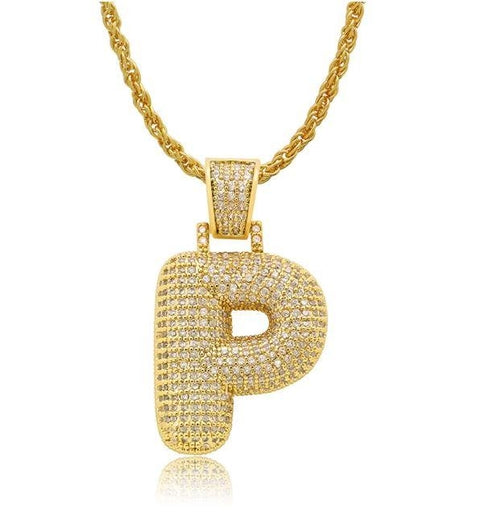 PIPE Gold HH Bubble Letter Necklace