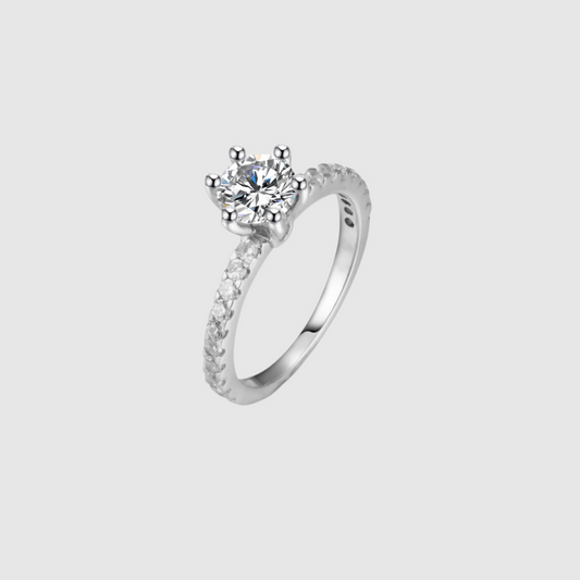 Solotaire White Sapphire Ring