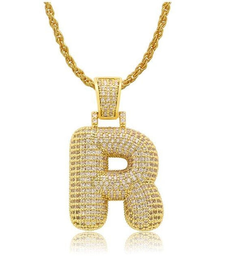 PIPE Gold HH Bubble Letter Necklace