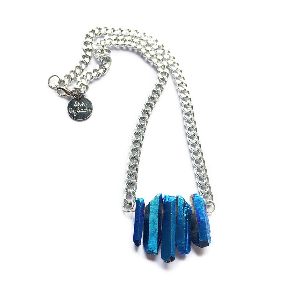 Rocked Up Mini Crystal Sapphire Necklace