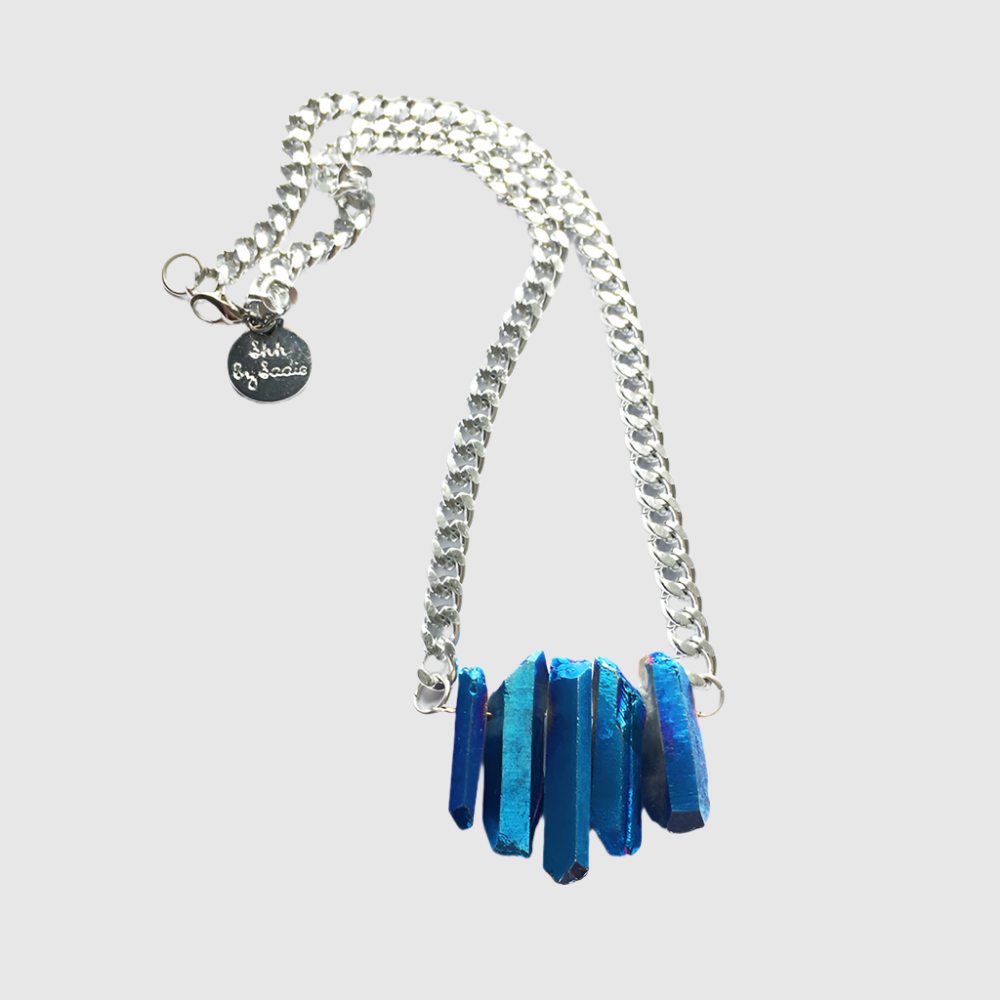 Rocked Up Mini Crystal Sapphire Necklace