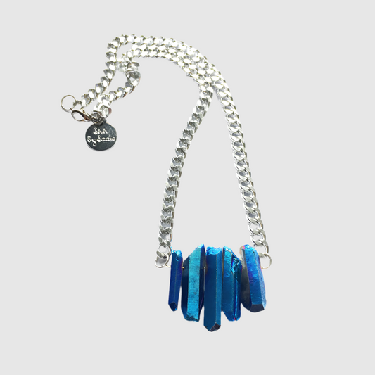 Rocked Up Mini Crystal Sapphire Necklace