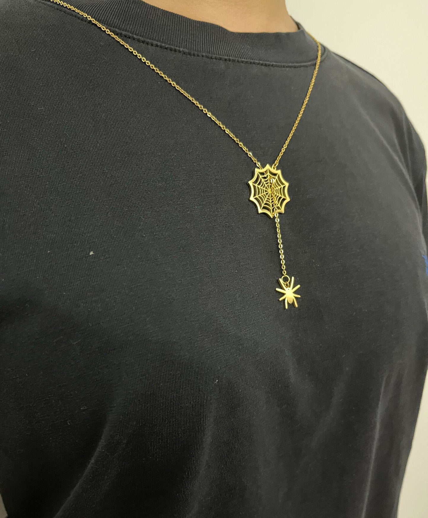 18k Gold Spider Necklace