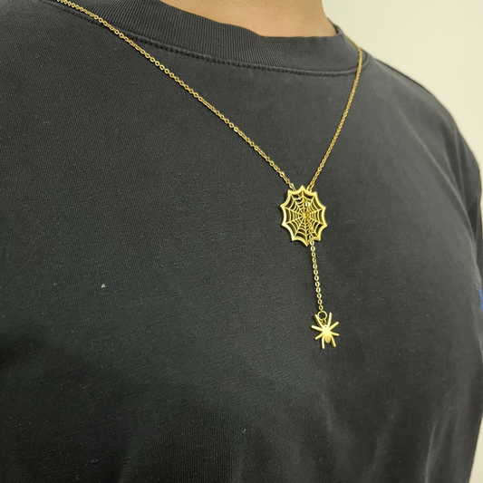 18k Gold Spider Necklace