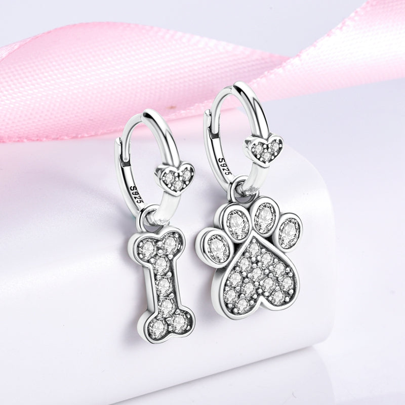 925 Sterling Silver Love Butterfly Suitcase Evil Eye Earrings