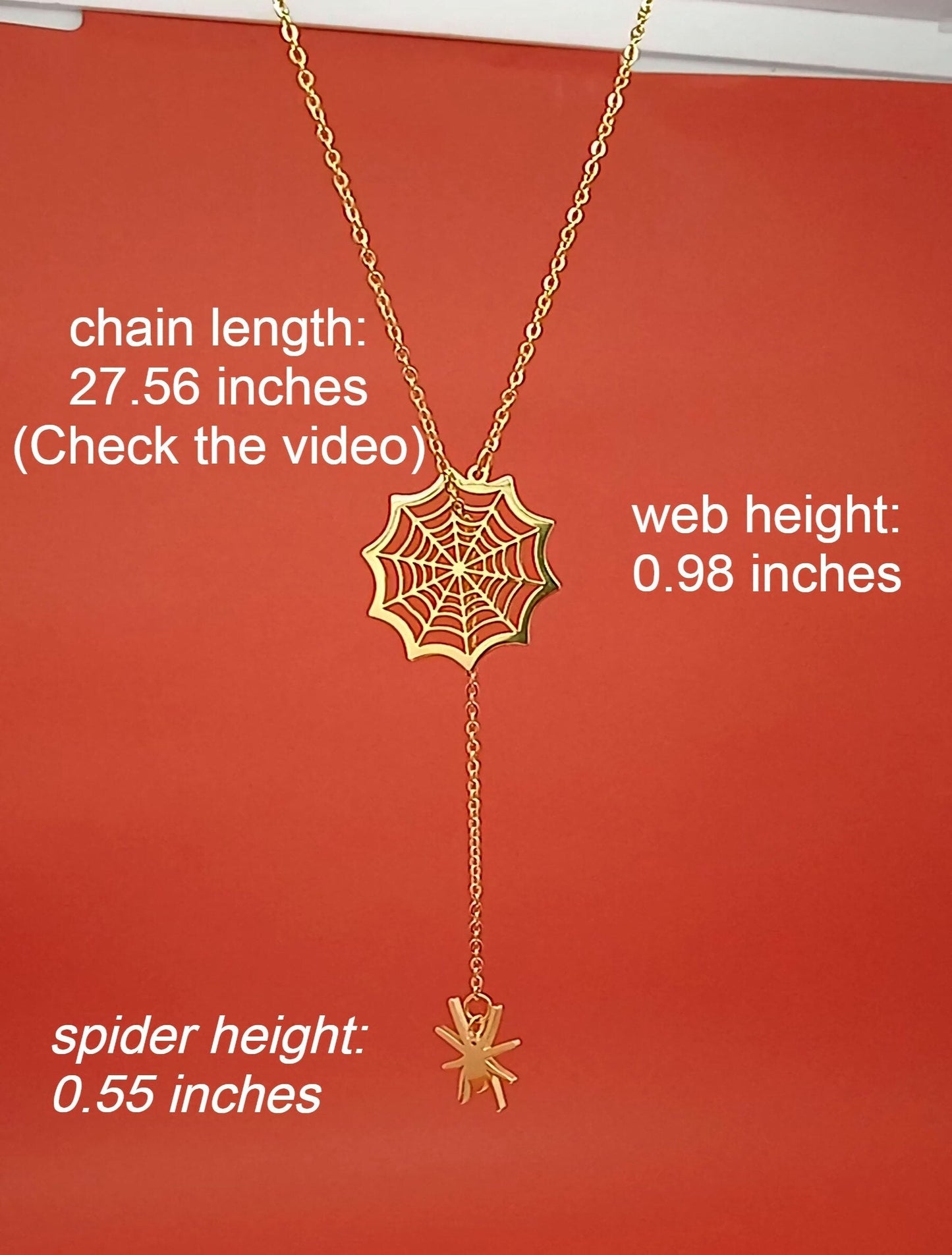 18k Gold Spider Necklace