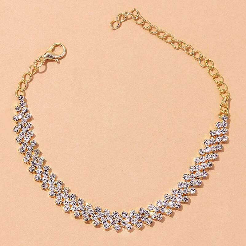 Beach Accessories Crystal Anklet for Women Gold/Silver