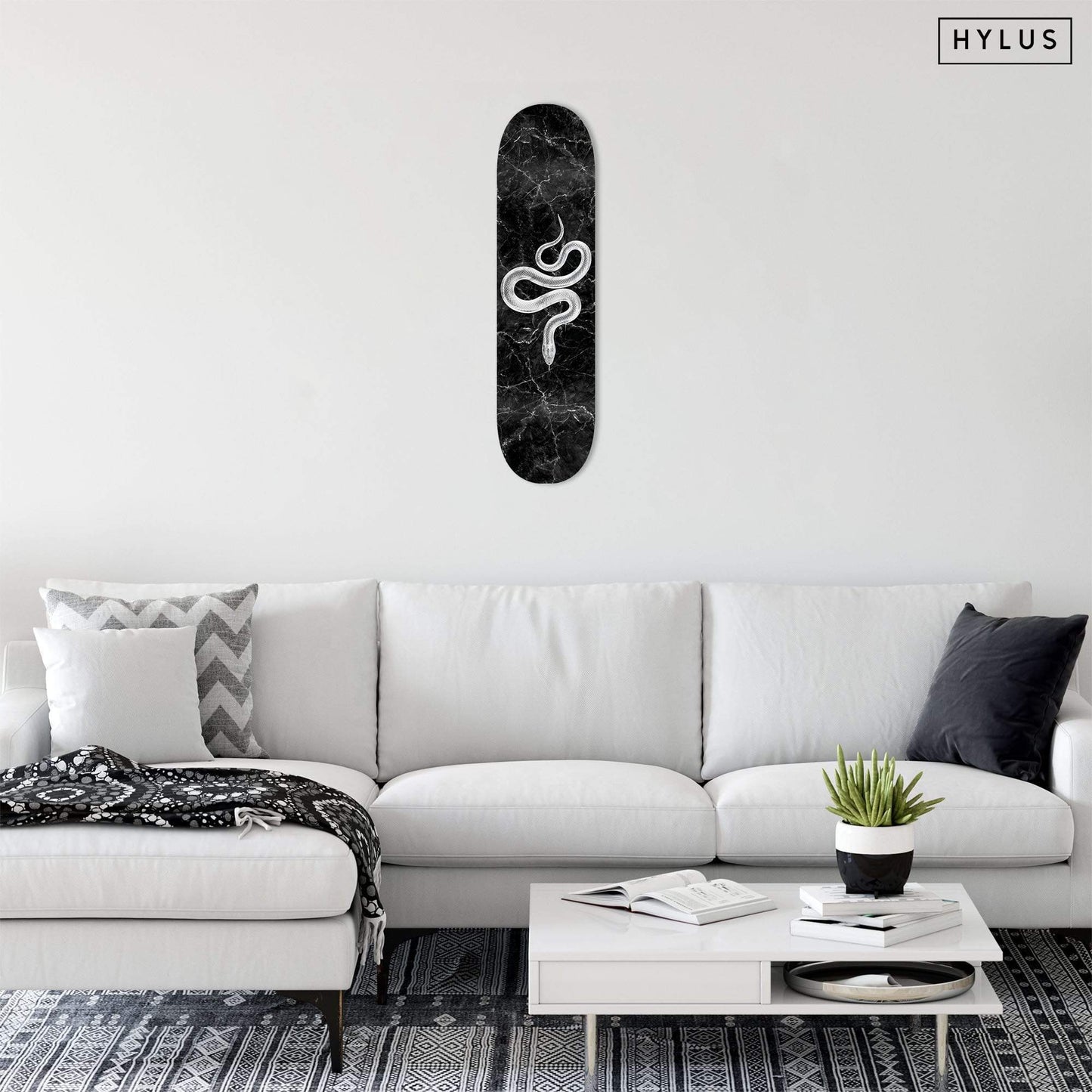 Marble Snake Black Skateboard